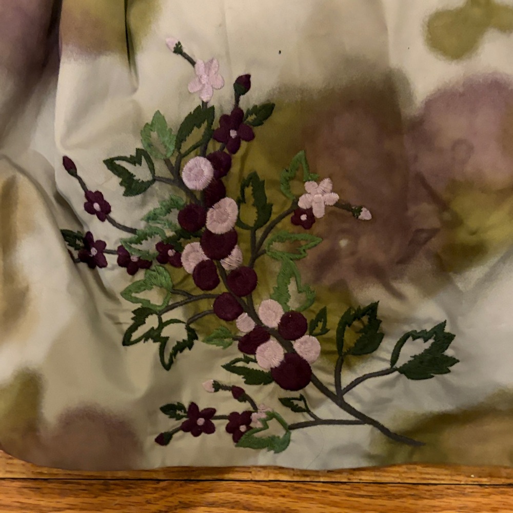 Floreat Dress with Olive and Plum Floral Design - Picture 3 of 6